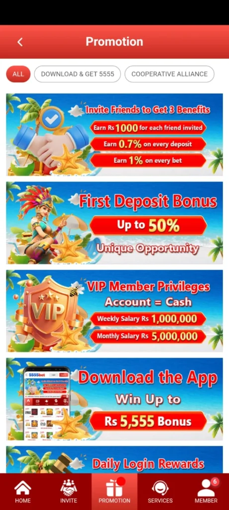 5555bet app bonuses and reward