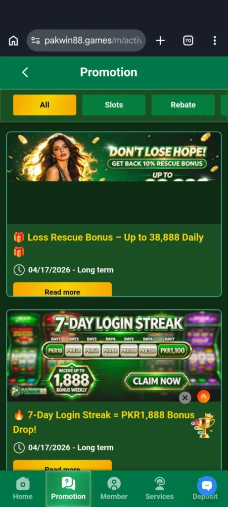 PAKWIN88 GAME BONOUS AND REWARD