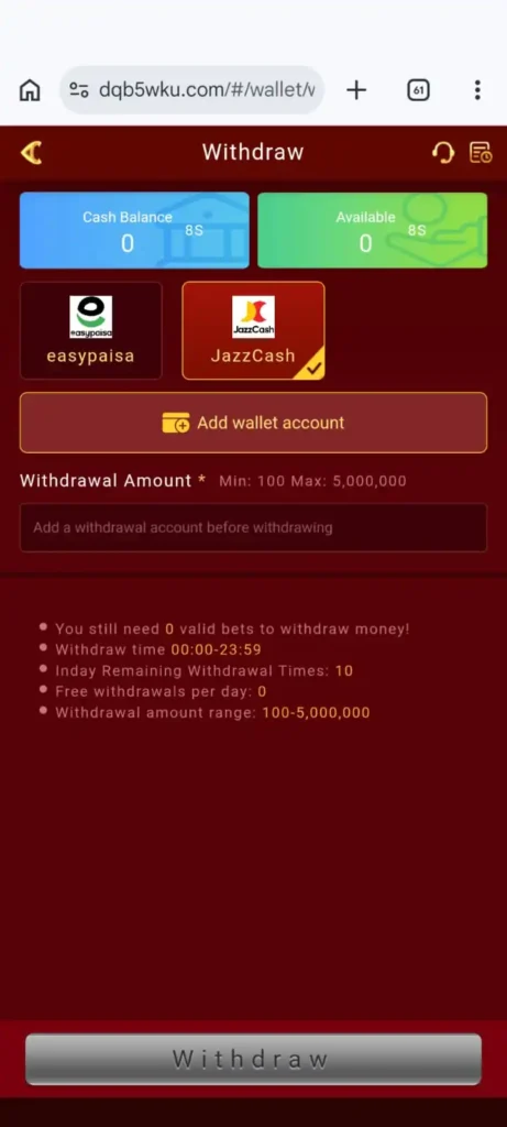 Hot77 Game withdraw image
